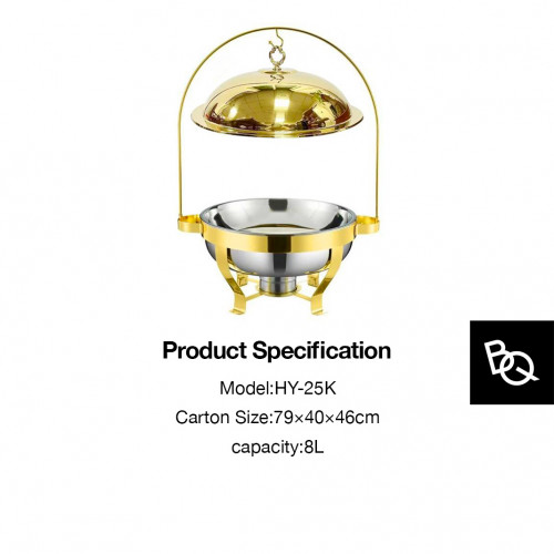 Chafing Dish Heating Stove Pot Gold 8L 2