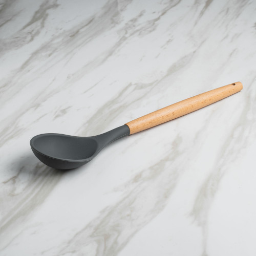 Woody Black Silicone Serving Spoon 3