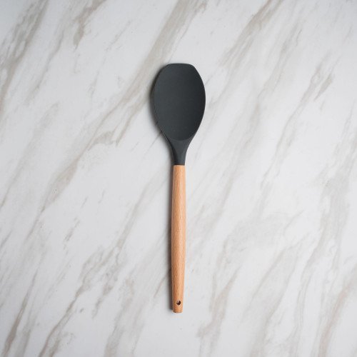 Woody Black Silicone Flat Top Spatula