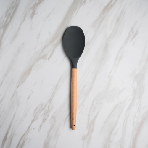 Woody Black Silicone Flat Top Spatula