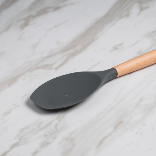 Woody Black Silicone Flat Top Spatula 2