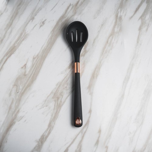 Rose Gold Silicone Slotted Spoon 01