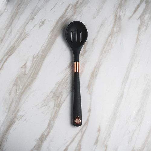Rose Gold Silicone Slotted Spoon 01