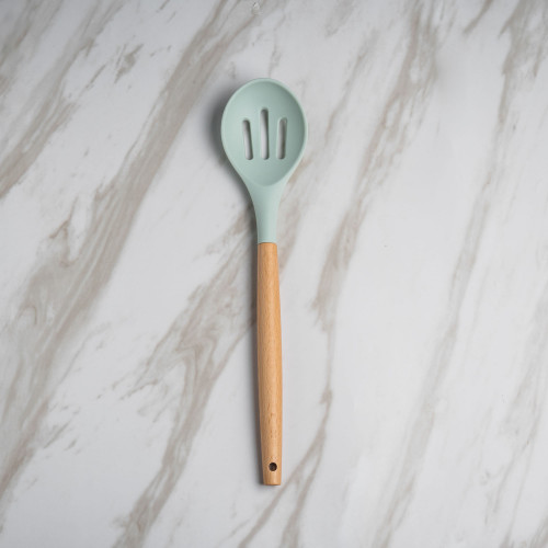 Pistachio Green Silicone Slotted Spoon