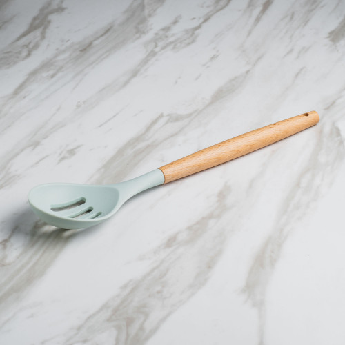 Pistachio Green Silicone Slotted Spoon 3
