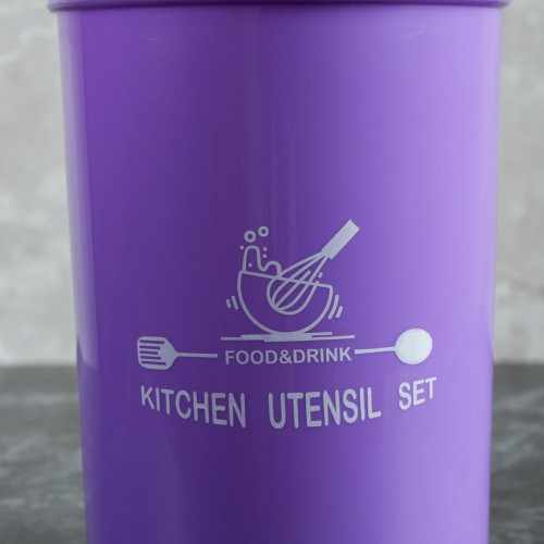 Flamboyant Purple Kitchen Utensils Bucket 3