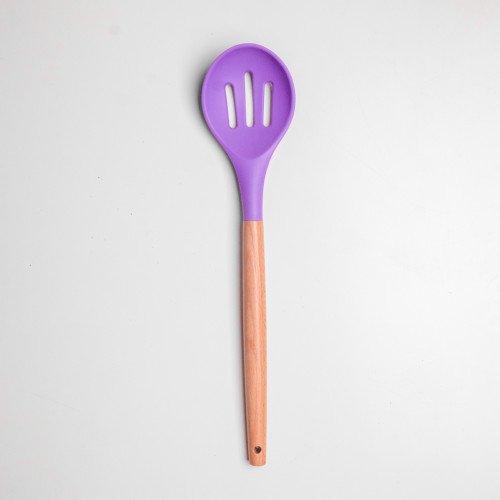 Flamboyant Purple Silicone Slotted Spoon 01