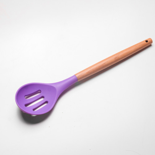 Flamboyant Purple Silicone Slotted Spoon 01 4