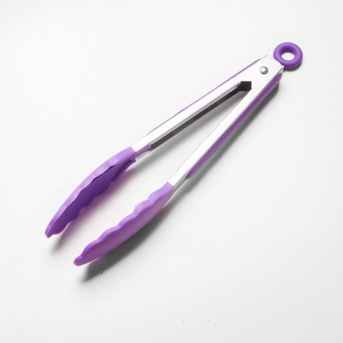Flamboyant Purple Silicone Food Tong 3