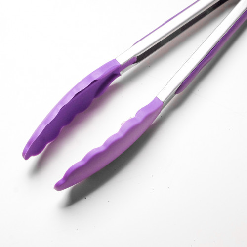 Flamboyant Purple Silicone Food Tong 4