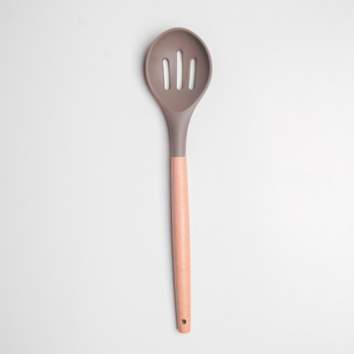 Mellow Brown Silicone Slotted Spoon 01