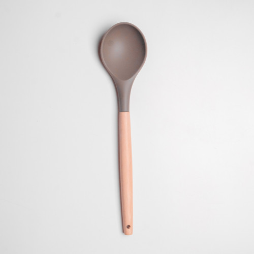 Mellow Brown Silicone Serving Spoon