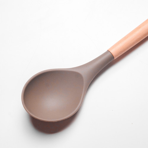Mellow Brown Silicone Serving Spoon 3