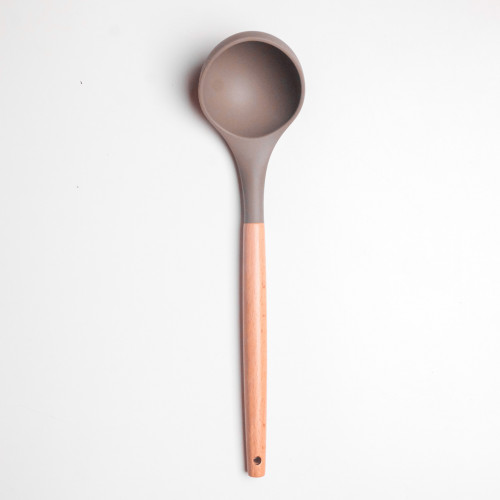 Mellow Brown Silicone Soup Ladle