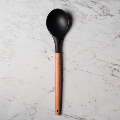 Bold Black Silicone Serving Spoon