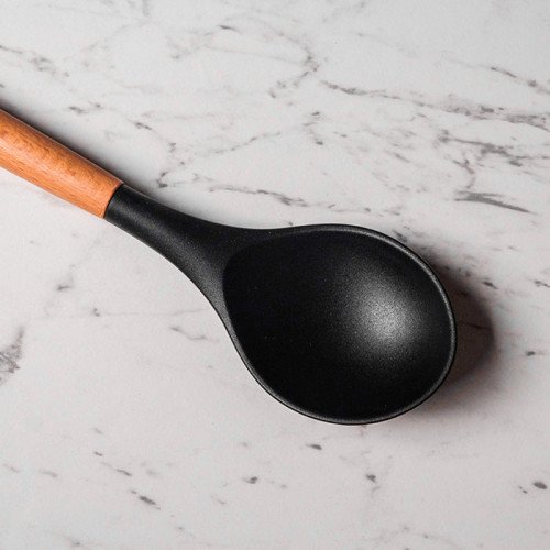 Bold Black Silicone Serving Spoon 2