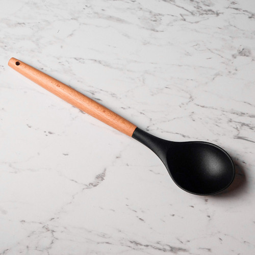 Bold Black Silicone Serving Spoon 3