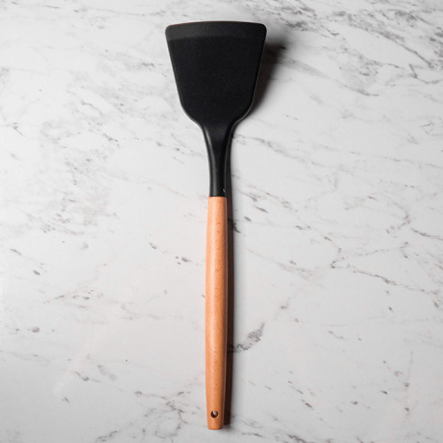 Bold Black Silicone Frying Spatula