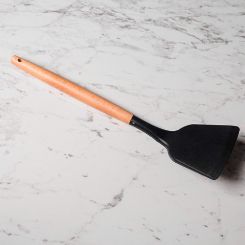 Bold Black Silicone Frying Spatula 4