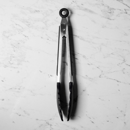 Bold Black Silicone Food Tong