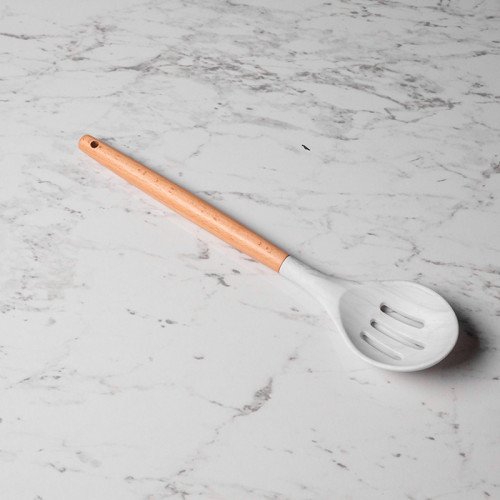 Frost White Silicone Slotted Spoon 2