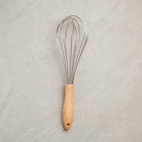 Stainless Steel 12 inch Baking Whisk with Wood Handle