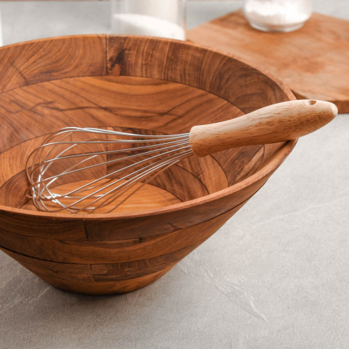 Stainless Steel 12 inch Baking Whisk with Wood Handle 2
