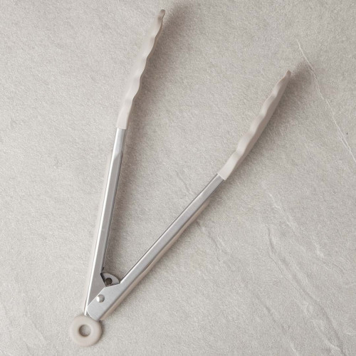 Light Khaki Silicone Food Tong
