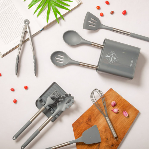 Slate Grey Silicone Soup Ladle 4
