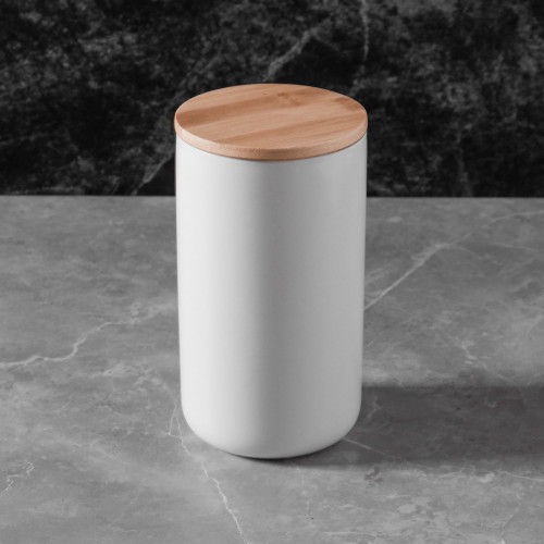 Ceramic Food Jar White with Lid 260ml