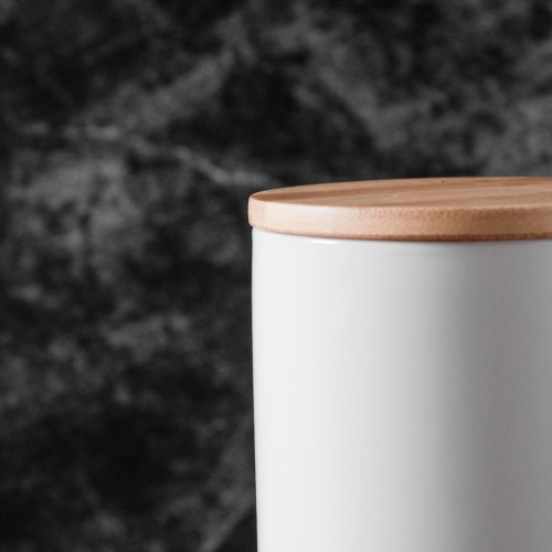Ceramic Food Jar White with Lid 260ml 4