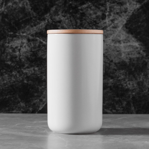 Ceramic Food Jar White with Lid 260ml 5