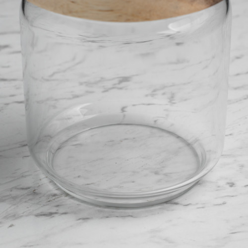 Glass Food Jar with Wooden Lid 500ml (F9) 3
