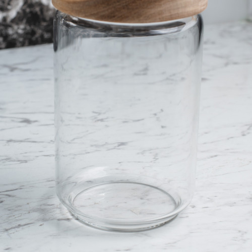 Glass Food Jar with Wooden Lid 750ml (F10) 2
