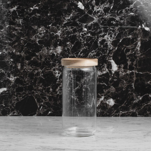 Glass Food Jar with Wooden Lid 1000ml (F11)