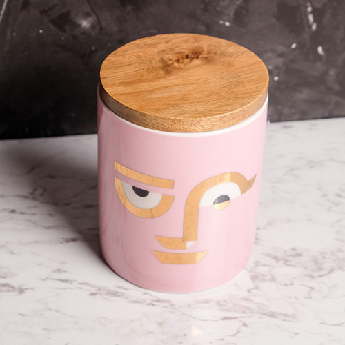 Face Expression Pink Kitchen Canister 2