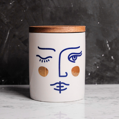 Face Expression White Kitchen Canister