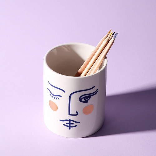 Face Expression White Kitchen Canister 3