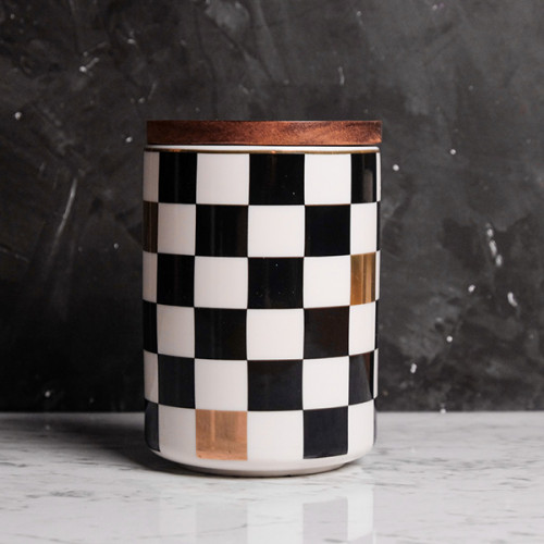 Checkered Accent Kitchen Canister