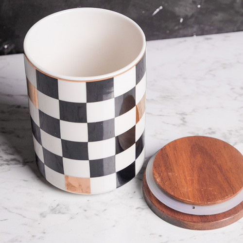 Checkered Accent Kitchen Canister 2