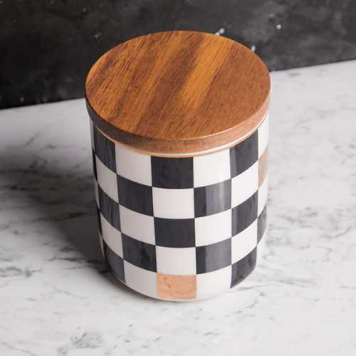 Checkered Accent Kitchen Canister 3