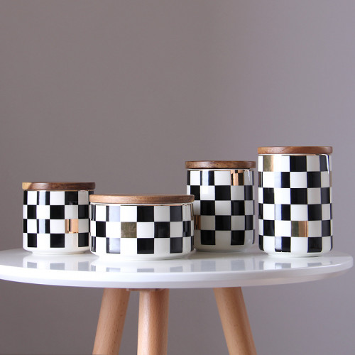 Checkered Accent Kitchen Canister 4