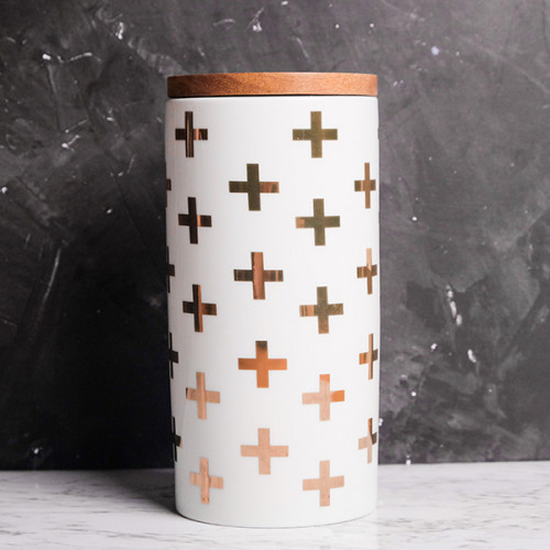 Cross Motif Kitchen Canister