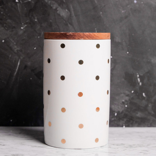 Polka Dot Motif Kitchen Canister