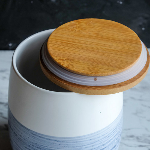 White & Blue Ceramic Food Jar 4