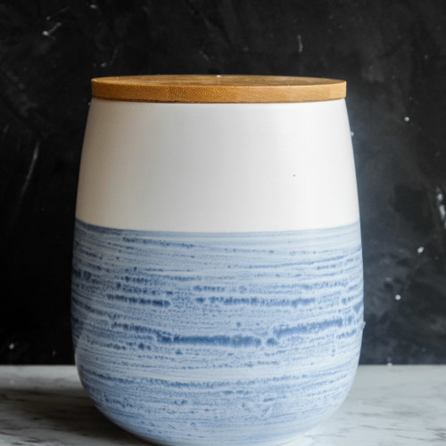 White & Blue Ceramic Food Jar 5