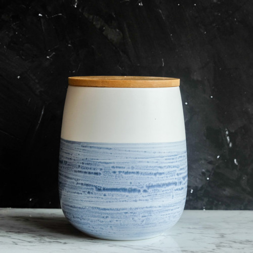White & Blue Ceramic Food Jar 7