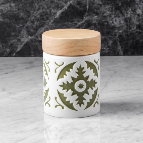 Snowflakes Green Food Jar