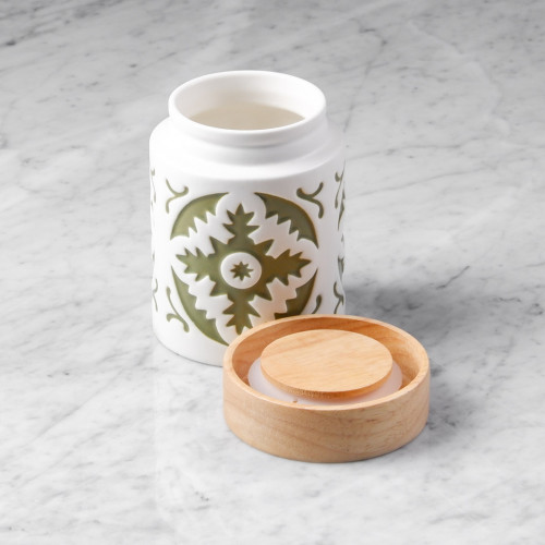 Snowflakes Green Food Jar 2