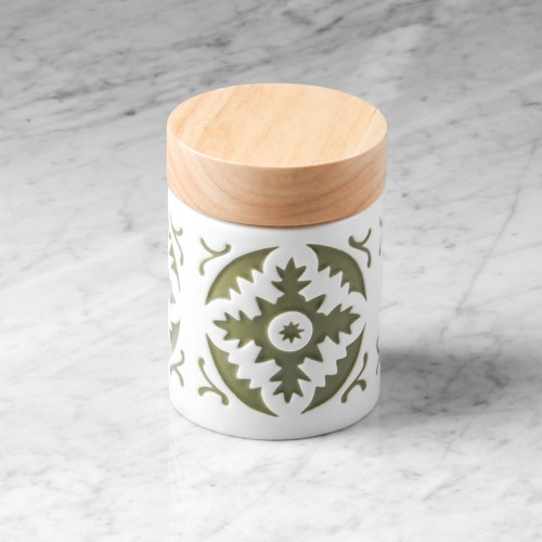 Snowflakes Green Food Jar 3